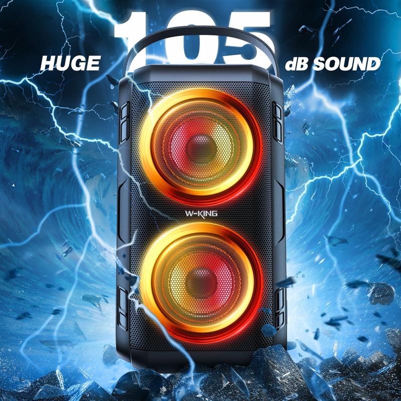 Alto-falante Bluetooth Portátil W-KING T9-2 - 80W, com LED e 24h